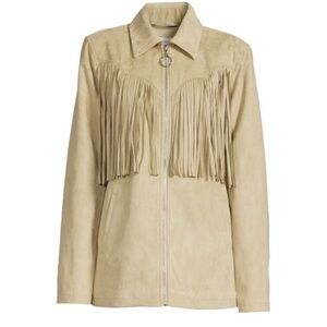 WeWoreWhat Tan Fringe Jacket